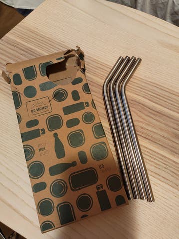 4 metalen rietjes (zonder borsteltje)