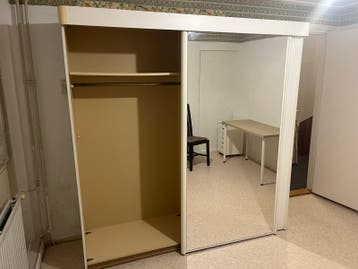 Kast met schuifdeur en spiegel, 200x60x200 cm