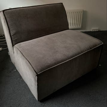 Merk Zuiver, Comfortabele stoffen fauteuil - Grijs ribstof