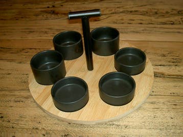 Draaiplateau 6 schaaltjes,Tapas/Snack Set.NIEUW.