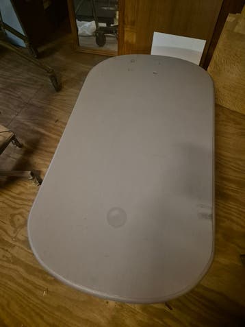 salontafel grijs, lades niet aanwezig.