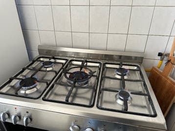 Gasfornuis 90cm met wokbrander en vrieskist