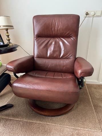 Comfortabele Relax Fauteuil - Bruin Leer