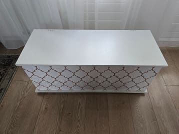 Witte opbergkist / bankje - 100x40x40 cm