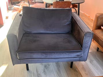 *GRATIS* Love seat donkergrijs velvet