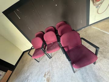 Set van 7 bordeauxrode stoelen - Gebruikt
