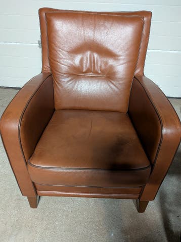 fauteuil  bruin, leer