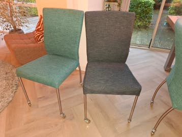 Eetkamerstoelen met wieltjes - 6 stuks