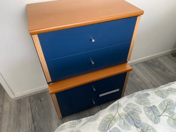 Ladekastjes 2 stuks - Blauw en Hout