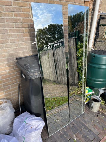 2x Badkamerspiegel 180x35 cm - Zelfgemaakte lijst