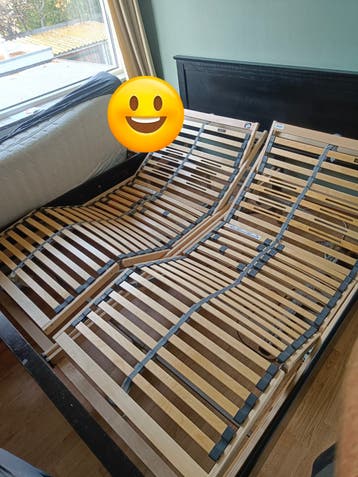 gratis 2x electrische verstelbare lattenbodems 90x200