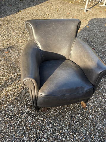 Leren fauteuil antraciet GRATIS AFHALEN