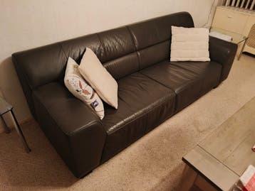 Comfortabele zwarte leren bank - 3-zits
