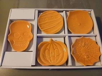 Halloween schaaltjes set - pompoen, spin, schedel