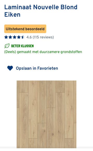GRATIS Restant Laminaat Nouvelle Blond Eiken