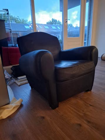 zwart leren fauteuil