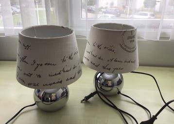 Set van 2 tafellampen met stoffen kap, gratis ophalen