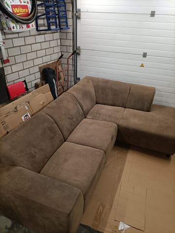 Comfortabele bruine hoekbank - Gebruikt