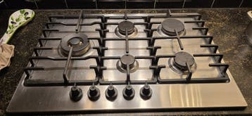 RVS Gaskookplaat met 5 Branders - Inbouw