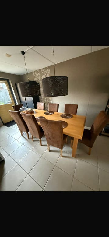 Zware blank eiken tafel