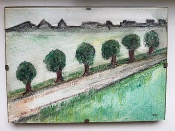 Tekening in lijst Bomenlaan maten 13 x 18 cm