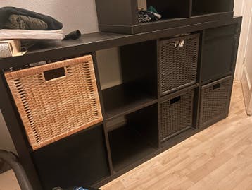 Ikea Kallax vakkenkast 2x4 en 2x2 - Zwart