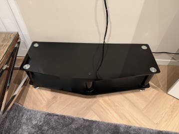 Zwart glazen tv-meubel - 110x45x29 cm