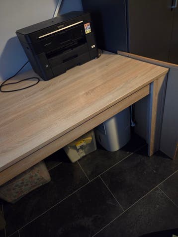 Ruime eettafel houtkleur, 160x90 cm