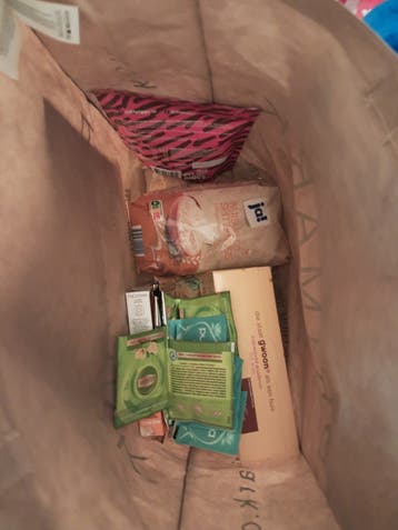 Gratis: tasje met voedsel