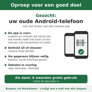 Gezocht voor goed doel: oude Android-telefoon